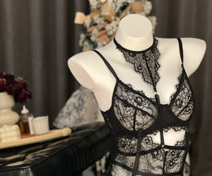 Fallen Angel Lace Sexy Nightwear Lingerie Set