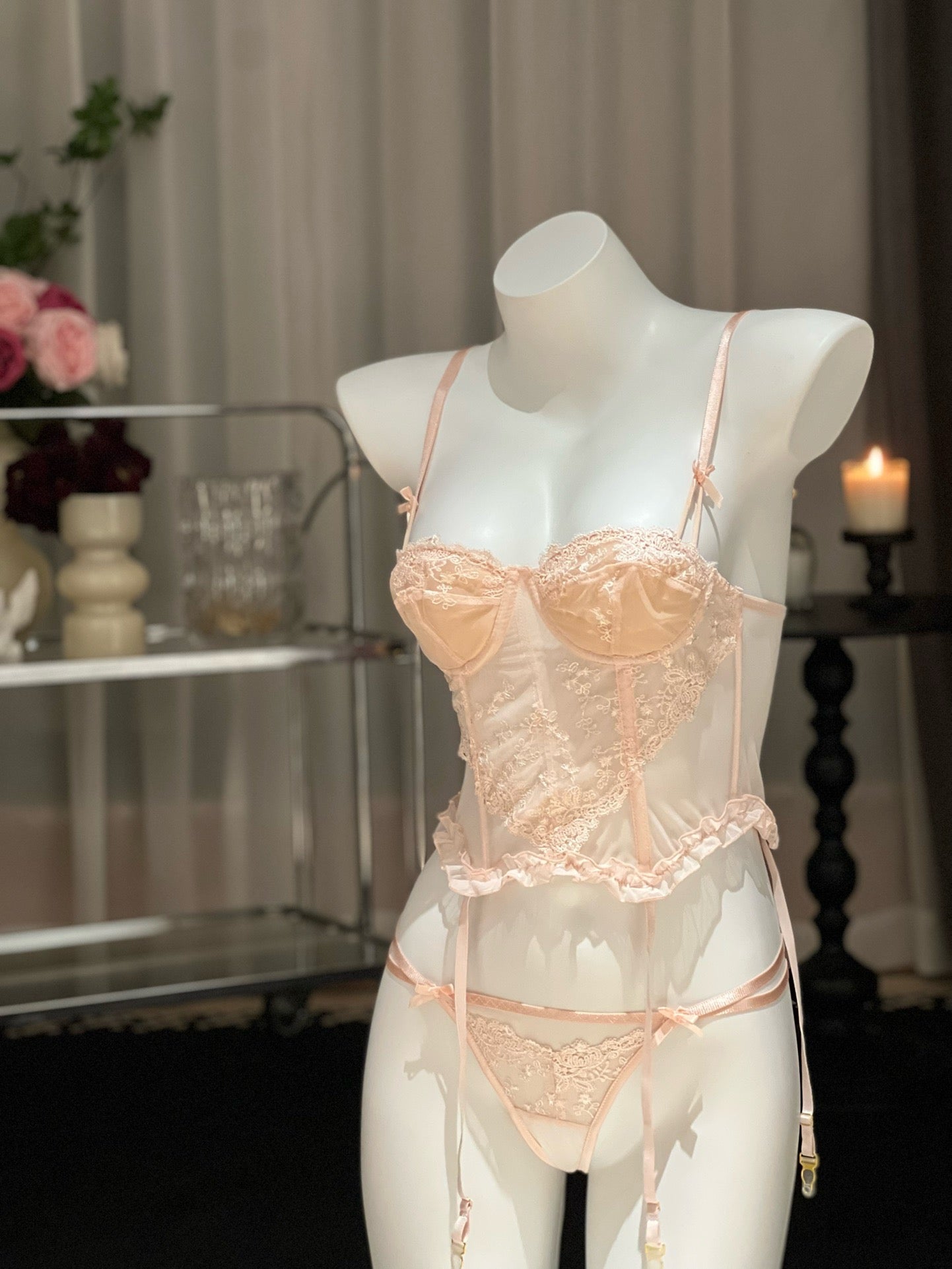 Pink Water Nightwear Lingerie Set